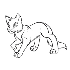 How to draw warrior cat coloring page