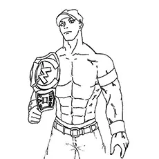 John Cena with belt coloring page