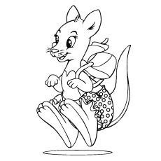 Kangaroo going school coloring page