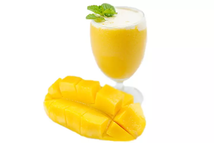 Mango and nuts smoothie summer recipe for kids