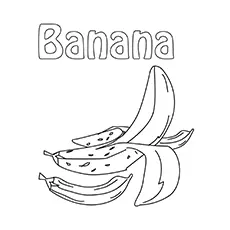 Opened Banana coloring page
