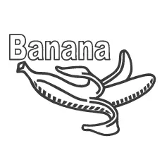 Black Opened Single Banana coloring page