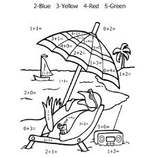 Penguin Beach Theme Addition And Subtraction coloring page