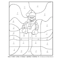 Penguin Christmas Theme Addition And Subtraction coloring page_image