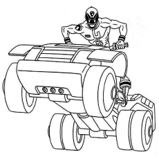 Power Ranger On Truck Coloring Pages