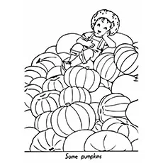 Pumpkin fall coloring page