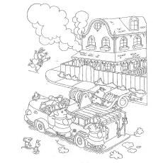 Firefighter with a fire hose Coloring Page - Treasure hunt 4 Kids