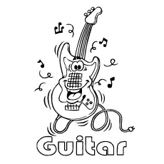 Singing Guitar coloring page