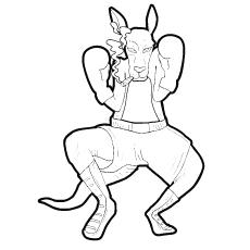 Smoking kangaroo coloring page