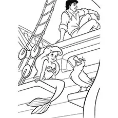 Little Mermaid Spying On Eric Coloring Page