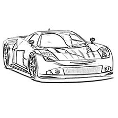 Stylish Looking Sports Car Coloring Page
