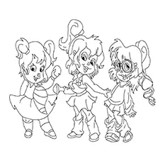 The 3 Chipettes from Alvin And The Chipmunks coloring page_image