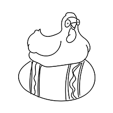 Chicken On The Egg coloring page
