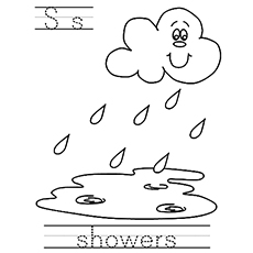 Cloud with Rain Coloring Pages