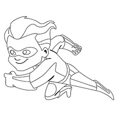 Incredible Dash Parr Running in top speed coloring page