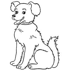 Coloring Page of the Farm Dog