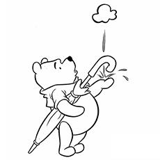 winnie the Pooh Bear rain coloring pages