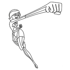 Coloring Pages Of Mrs. Incredibles in Action