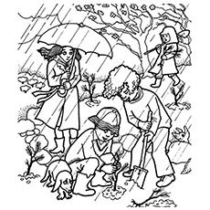 rainy day colouring pages