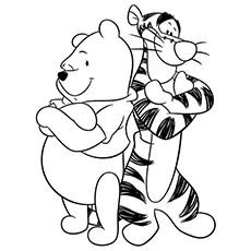 the Pooh Bear and Tigger coloring page