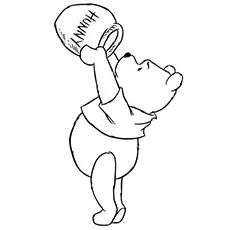 The Pooh Bear is Looking For Honey coloring page