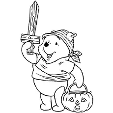 the pooh bear and the sea pirate coloring page