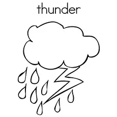 Rain Coloring Pages of Thunder