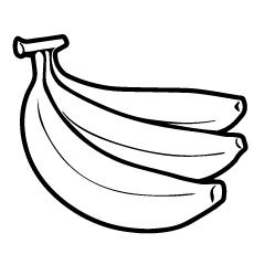 Three banana coloring page