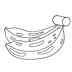 Two spots bananas coloring page