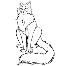 Warrior cat on line coloring page