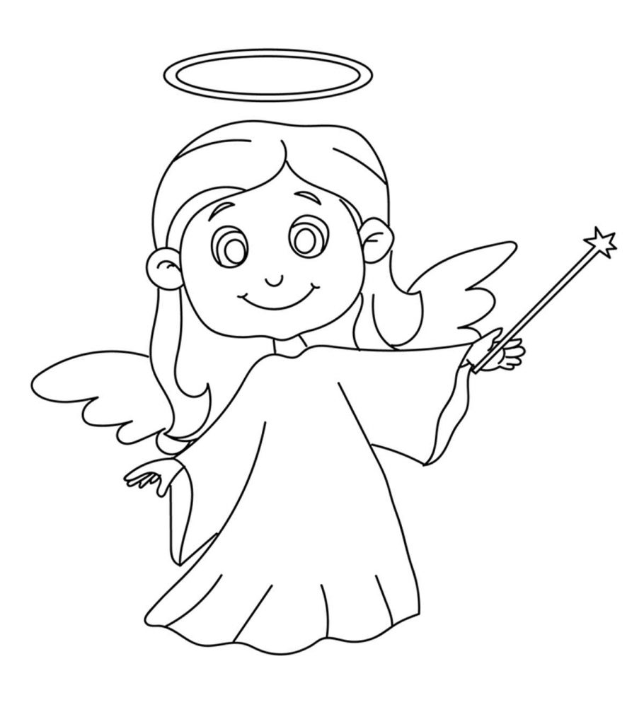 Top 20 Free Printable Cheerful Angel Coloring Pages Online