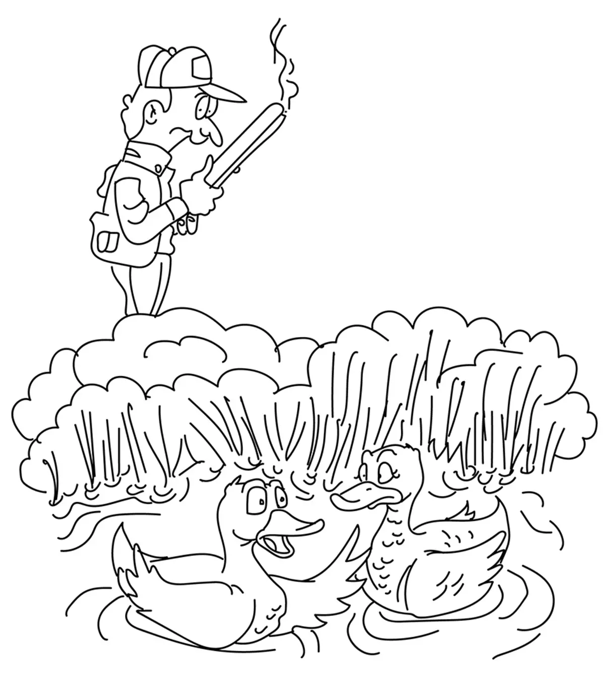 The Duck Hunter Coloring Page