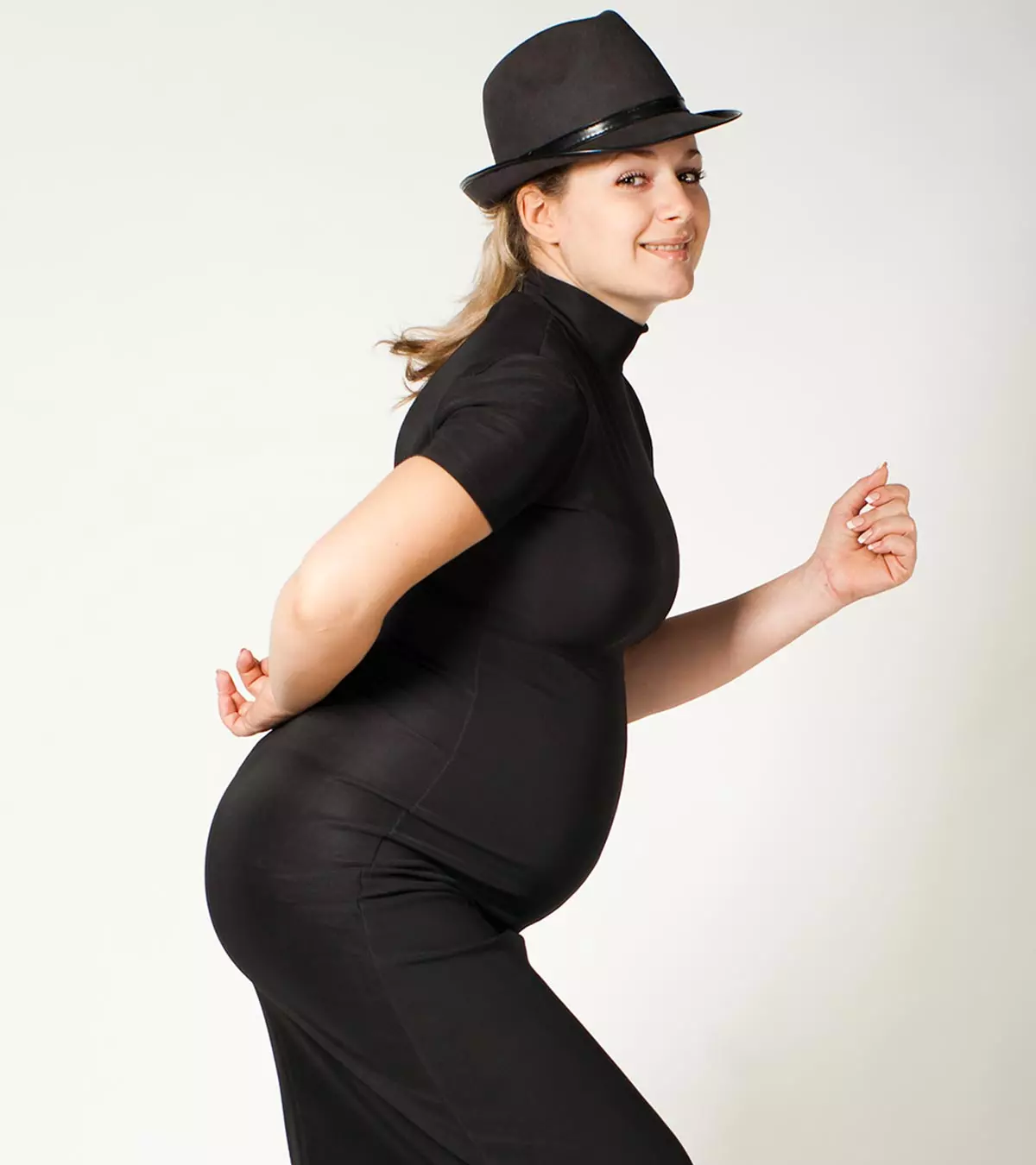 A pregnant lady dancing