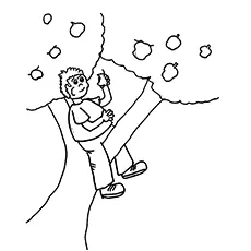 A boy sitting on an apple tree coloring pages
