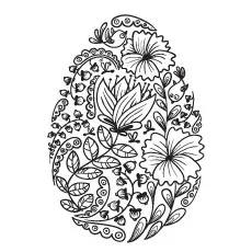 Floral Easter Egg Image to Color