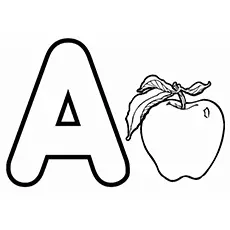 A for apple coloring pages