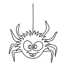 Hungry and spooky spider coloring page