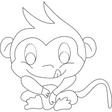 A night monkey coloring page
