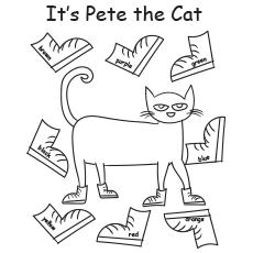 pete the cat shoe coloring page