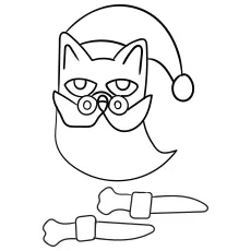 Pete the Cat as Santa coloring page