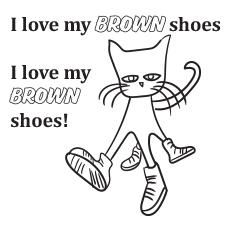 pete the cat shoe coloring page