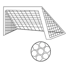 A soccer ball with net coloring page