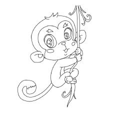 cute coloring pages of baby monkeys