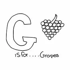 Letter g for grapes coloring page