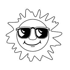 Sun coloring page for kids