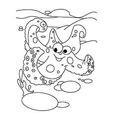 Happy and dancing starfish coloring pages