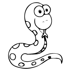 A cute and funny snake coloring page