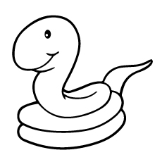 Cute little snake coloring page