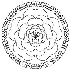 Rose mandala coloring page