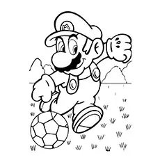 Mario Super Sluggers, soccer ball coloring page